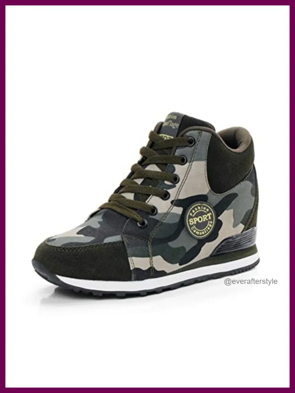 Ladies Canvas Wedge Platform Sneakers Hidden Heel High Top Lace Up Athletic